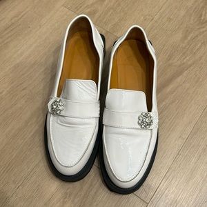 Ganni White Jewel Loafers
